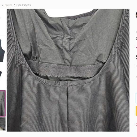 NEW J. Crew plus size 22 or 3X Ribbed Square neck one piece black - Picture 5 of 7